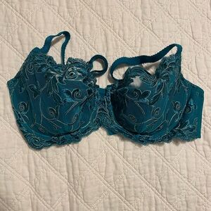Soma Teal Sensuous Lace Floral Balconet Embroidered bra